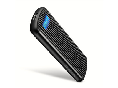 AXAGON USB-C 10Gbps M.2 NVMe SSD Enclosure, Screwless, RIBBED Aluminum | EEM2-SC