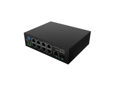 Lanberg Switch PoE 4xBT 4xAT SFP/ETH Din Unmanagment Fast Ethernet | ILFE-8P-1GE-1S-120 | Unmanaged | Din rail, Rack