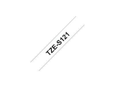 Brother | TZe-S121 Strong Adhesive Laminated Tape | Black on Clear | TZe | 8 m | 9 cm