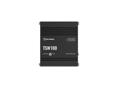 Teltonika Ethernet Switch 5x1GbE, POE af/at (TSW100010040) | TSW100 | Unmanaged | Wall-mountable