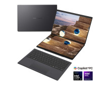 Asus | Zenbook Duo UX8407AA-SN066W | Moher Gray | 14 " | OLED | Touchscreen | 2.8K | 2880 x 1800 pixels | 144 Hz | Anti-Reflecti