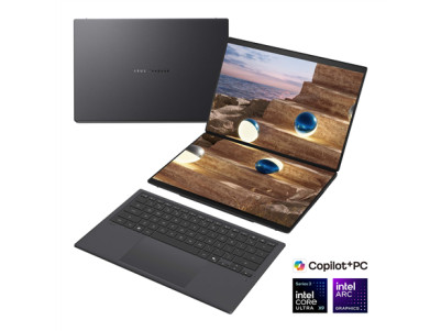 Asus | Zenbook Duo UX8407AA-SN066W | Moher Gray | 14 " | OLED | Touchscreen | 2.8K | 2880 x 1800 pixels | 144 Hz | Anti-Reflecti
