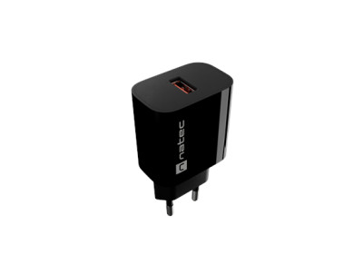 Natec Ribera USB Charger 1X USB-A 18W, Black