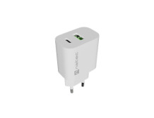 Natec Ribera USB Charger 1X USB-A + 1X USB-C 20W, White