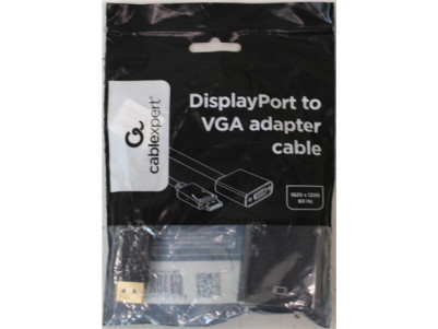 SALE OUT. Gembird DisplayPort to VGA adapter cable Black | Gembird Adapter cable | DisplayPort | VGA | DAMAGED PACKAGING