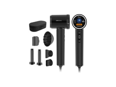Cecotec Hair Dryer | DryGlam Waves i-Sensor Pro | 1600 W | Number of temperature settings 4 | Ionic function | Black | Diffuser 
