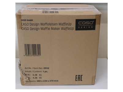SALE OUT. Caso WaffleUp | Waffle Maker | 800 W | Number of pastry 1 | Waffle | Silver | UNPACKED, DAMAGED PACKAGING, MISSING INN