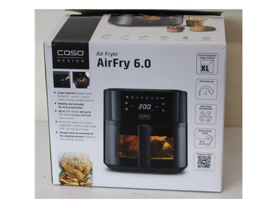 SALE OUT. Caso Designer Air Fryer | AirFry 6.0 | Power 1700 W | Capacity 6 L | Black | UNPACKED, SCRATHED ON FRONT | 24 month(s)
