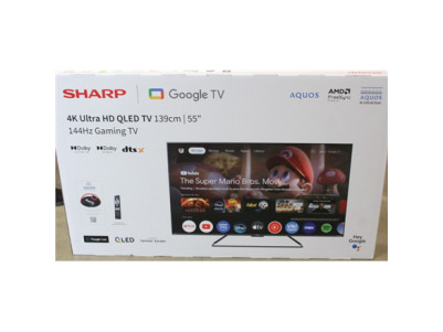 SALE OUT. Sharp 55GR8265E 55" (139cm) 4K Ultra HD QLED Smart Google Frameless TV, 144Hz, Dolby Vision IQ, Dolby Atmos, Harman/Ka