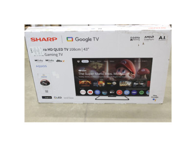 SALE OUT. Sharp 43HR7265E 43" (108cm) QLED 144Hz 4K Ultra HD Google TV, Dolby Vision IQ, Dolby Atmos, Central Stand | Sharp 43HR