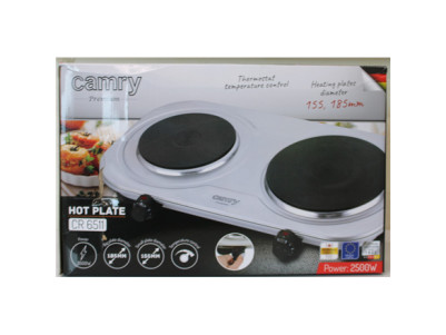 SALE OUT. | Camry | CR 6511 | Hot plate | Number of burners/cooking zones 2 | Rotary knobs | Stainless steel | DAMAGED PACKAGING