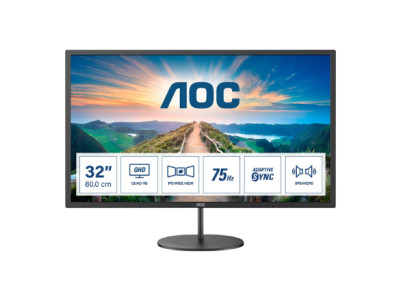 AOC | Monitor | Q32V4 | 31.5 " | IPS | QHD | 16:9 | 75 Hz | 4 ms | 2560 x 1440 | 250 cd/m | Headphone out (3.5mm) | HDMI ports q