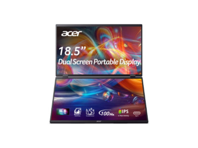 Acer PD19F 47cm 18.5'' FHD Dual Portable IPS 100Hz 16:9 4ms (GTG) 250nits HDMI 2xType-C MM Audio Out EU Black H.cable x1 U.cable