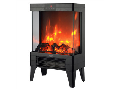 Adler LED electric fireplace with remote control | AD 7755 | Ceramic Heater | 2000 W | Number of power levels 2 | Black