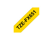 Brother | TZe-FX651 Flexible ID Laminated Tape | Black on Yellow | TZe | 8 m | 2.4 cm