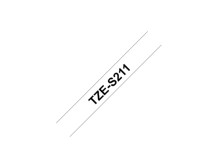 Brother | TZe-S211 Strong Adhesive Laminated Tape | Black on White | TZe | 8 m | 6 cm
