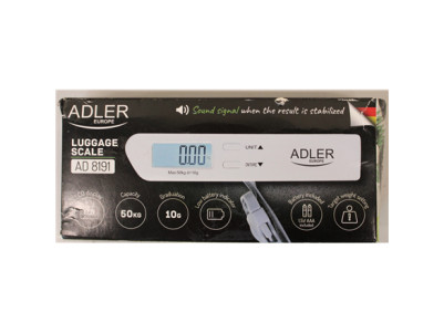SALE OUT. Adler Travel Luggage Scale | AD 8191 | Maximum weight (capacity) 50 kg | Accuracy 10 g | Grey | DAMAGED PACKAGING