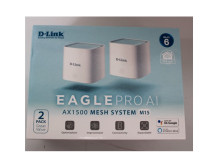 SALE OUT. D-Link M15-2 EAGLE PRO AI AX1500 Mesh System D-Link EAGLE PRO AI AX1500 Mesh System M15-2 (2-pack) 802.11ax 1200+300 M