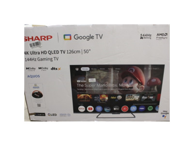 SALE OUT. Sharp 50HR7265E 50" (126cm) QLED 144Hz 4K Ultra HD Google TV, Dolby Vision, Dolby Atmos, Central Stand | SALE OUT. | S