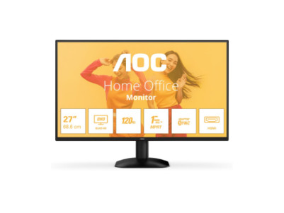 AOC Q27B35S3 | 27 " | IPS | QHD | 16:9 | 120 Hz | 1 ms | 2560 x 1440 pixels | 300 cd/m | HDMI ports quantity 1 | Black