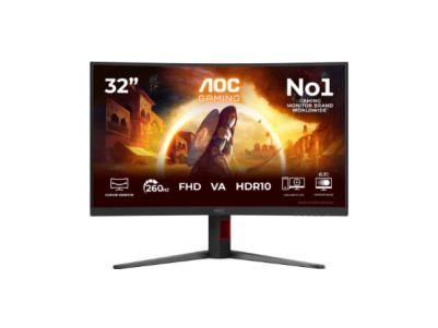 AOC C32G4Z | 32 " | VA | FHD | 16:9 | 240 Hz | 0.3 ms | 1920 x 1080 pixels | 300 cd/m | HDMI ports quantity 1 | Black