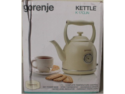 SALE OUT. | SALE OUT. | Gorenje | Kettle | K17CLIN | Electric | 2000 W | 1.7 L | Plastic/Metal | 360 rotational base | Ivory | D