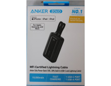 SALE OUT. | Anker Power Bank | A1680G11 | 10000 mAh | USB-C 30W, Lightning 27W | Built-In USB-C and Lightning Cables | Black | D
