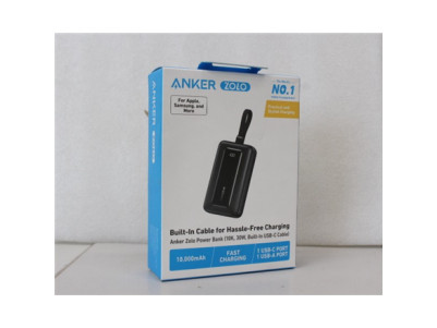 SALE OUT. Anker Power Bank with Built-In USB-C Cable | A1688H11 | 10000 mAh | Black | DEMO