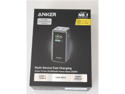 SALE OUT. Anker Power Bank, 200 W | Prime | 20000 mAh | Black | UNPACKED, SMALL SCRATCHED ON TOP