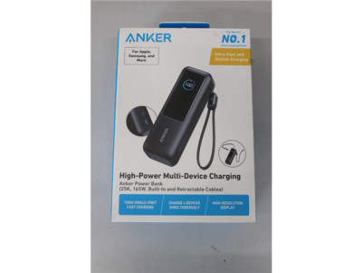 SALE OUT. Anker Zolo Powerbank | A1695H11 | 25000 mAh | Built-In USB-C and Retractable Cable) | Grey | UNPACKED, SCRATCHED ON SC
