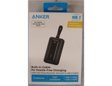Anker Power Bank with Built-In USB-C Cable | A1688H11 | 10000 mAh | Black | DAMAGED PACKAGING