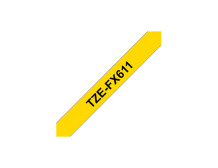 Brother | TZe-FX611 Flexible ID Laminated Tape | Black on Yellow | TZe | 8 m | 6 cm