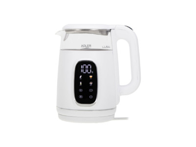 Adler Kettle with LED Display | AD 1305 | Electric | 2200 W | 1.7 L | Plastic | 360 rotational base | White/Silver