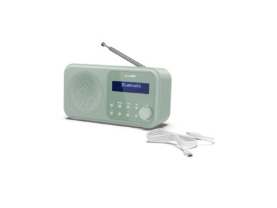 Sharp DR-P420(GN) Tokyo Portable Digital Radio, FM/DAB/DAB+, Bluetooth 5.0, USB or Battery Powered, Aquamarine Green | Sharp