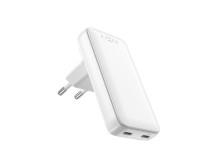 Fixed Slim Traveller 2xUSB-C Travel Charger with world adapters, GaN, 45W | White