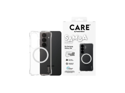 CARE by PanzerGlass Samba Case Transparent w. White Qi Samsung New Galaxy S26 | PanzerGlass