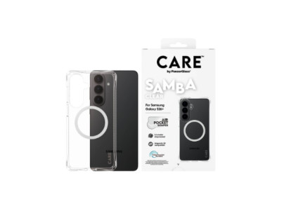 CARE by PanzerGlass Samba Case Transparent w. White Qi Samsung New Galaxy S26 Plus | PanzerGlass