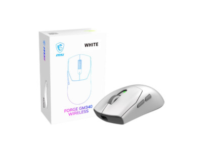 MSI Gaming Mouse | FORGE GM340 WIRELESS | Wireless | 2.4 GHz, Bluetooth, USB | White