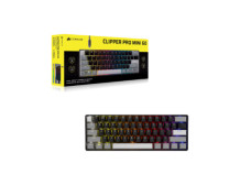 CORSAIR CLIPPER PRO MINI 60 Hall Effect Gaming Keyboard, Backlit RGB LED, CORSAIR MGX Core, Black PBT DS Keycaps | Corsair