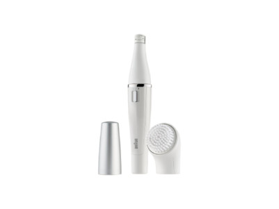 Braun Face Facial Epilator and Brush | SE810 | Number of power levels 1 | Wet & Dry | White/Silver