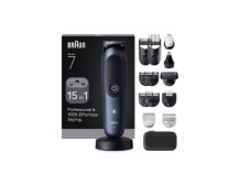 Braun Hair Trimmer | All-in-One Series 7 AIO7580 | Cordless | Wet & Dry | Number of length steps 14 | Blue/Black