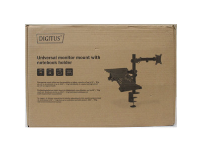 SALE OUT. DIGITUS Universal Monitor Mount with Notebook Holder | Digitus Desk Mount | DA-90436 | Tilt, swivel, height adjustment