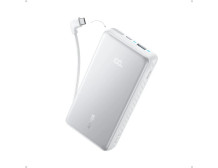 Anker Power Bank 22.5W, Built-In USB-C Cable | Zolo | 20000 mAh | USB-C | White