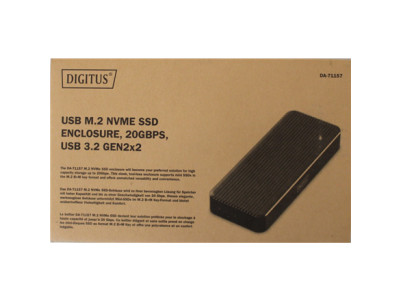 SALE OUT. | Digitus USB M.2 hard disk enclosure, SSD, external, NVMe, 20Gbps, USB 3.2 Gen2x2 | DA-71157 | DEMO