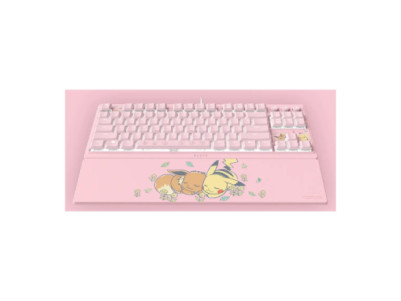Razer Ornata V3 Tenkeyless | Gaming keyboard | Wired | US | Razer Mecha-Membrane Switches | Wrist Rest | Pikachu Eevee Edition