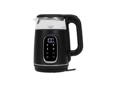 Adler Kettle with LED Display | AD 1305 | Electric | 2200 W | 1.7 L | Plastic | 360 rotational base | Black/Silver