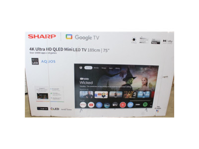 SALE OUT. Sharp 75JP7265E 75" (189cm) 4K Ultra HD QLED MiniLED Google TV, HARMAN/KARDON Speaker System | SALE OUT. Sharp 4K QLED